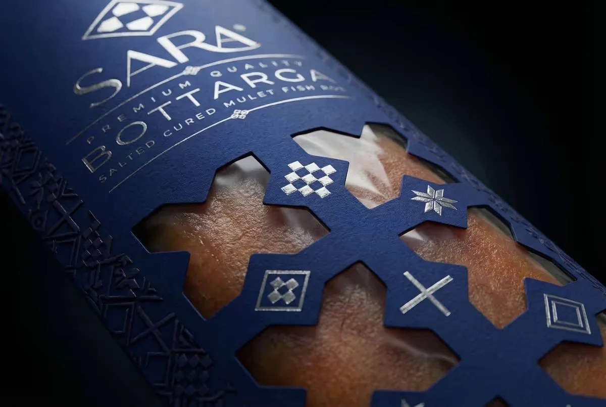 SARA Bottarga packaging premium boutargue — Material detail