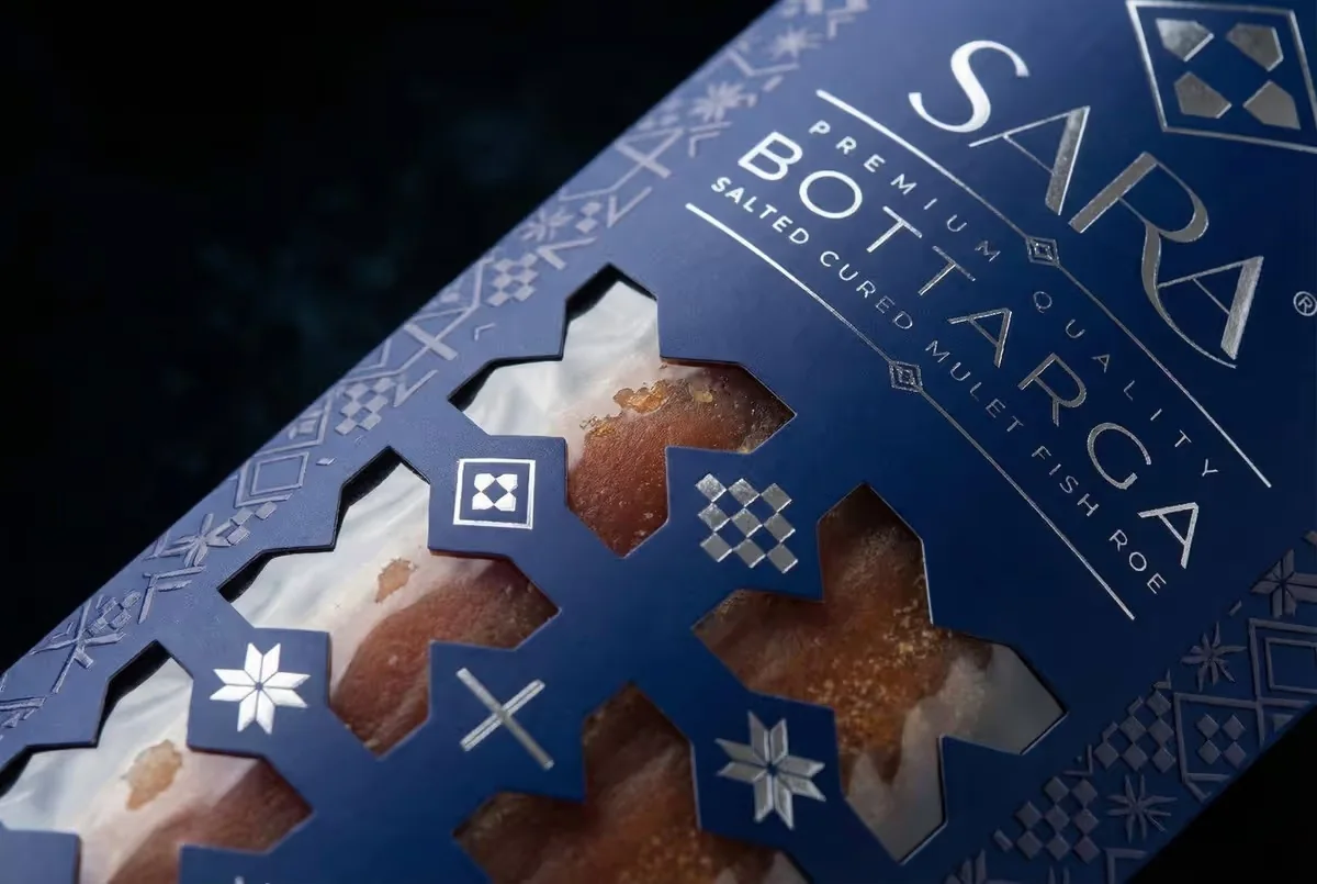 SARA Bottarga packaging premium boutargue — Craft finish
