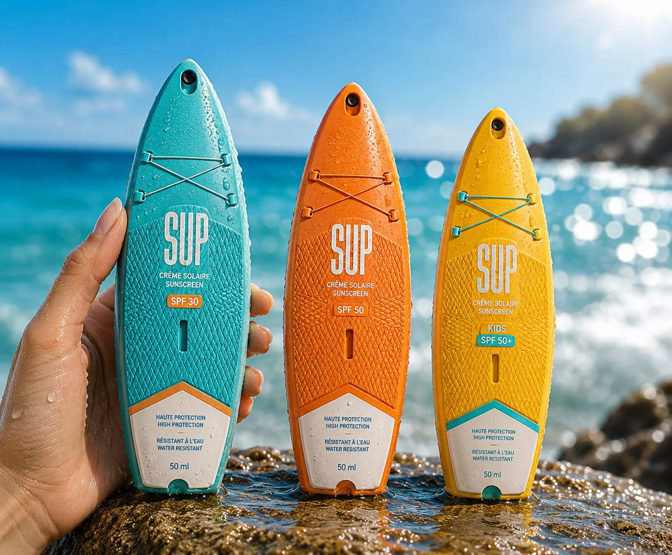 SUP Sunscreen — packaging solaire lifestyle