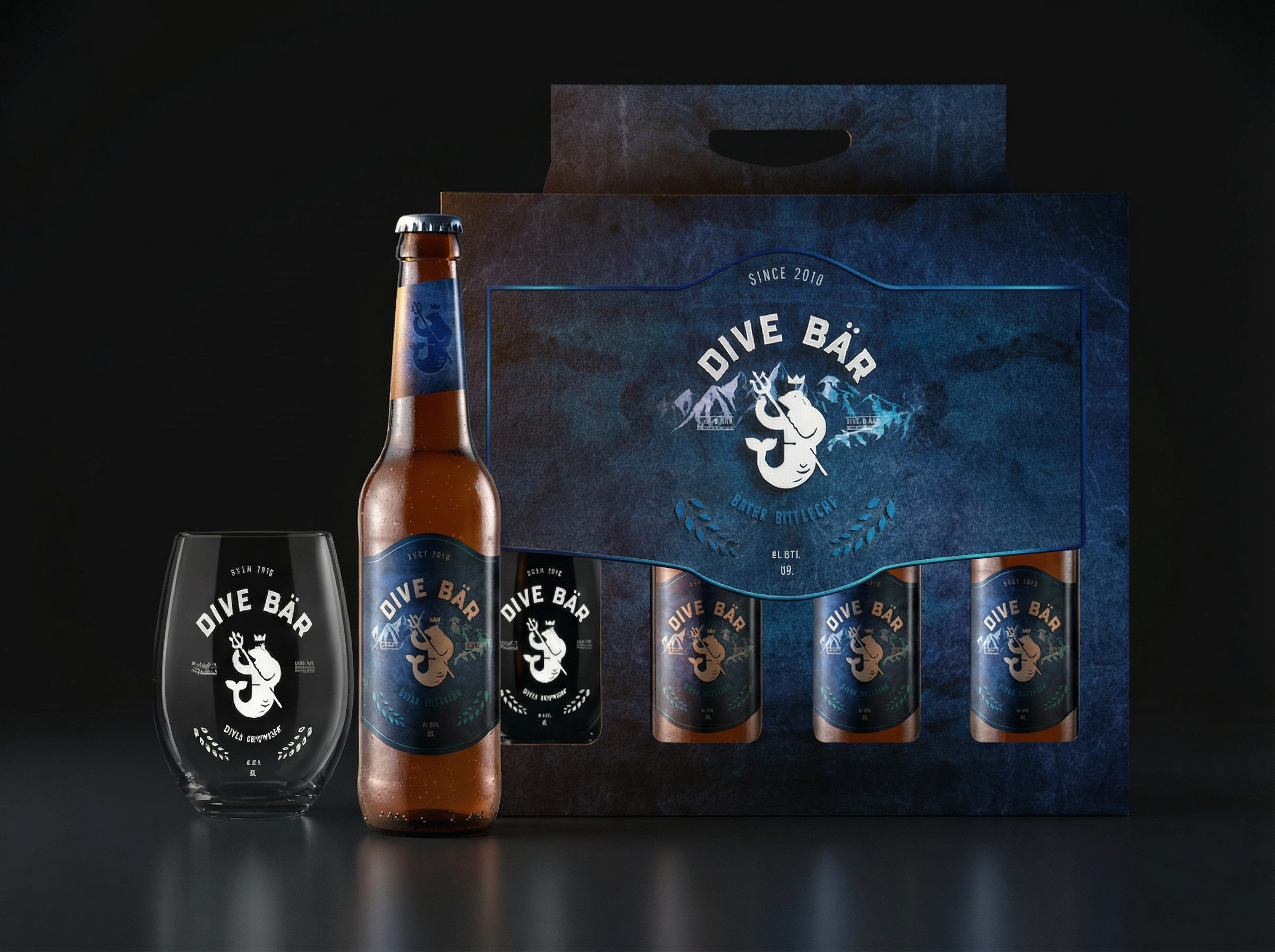 Dive Bär projet branding réalisé par une agence de design paris spécialisée en création graphique, graphisme et packaging